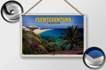 Signe en étain voyage 18x12cm Fuerteventura espagne Playa Jandia mer 2