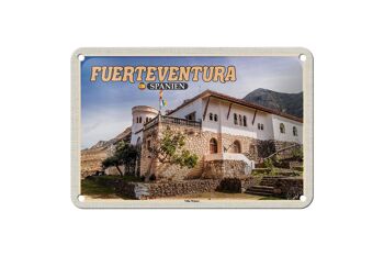 Panneau de voyage en étain, 18x12cm, Fuerteventura, espagne, Villa, signe d'hiver 1