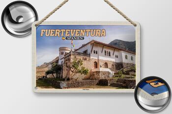 Panneau de voyage en étain, 18x12cm, Fuerteventura, espagne, Villa, signe d'hiver 2
