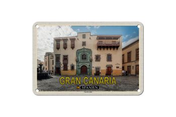 Panneau de voyage en étain, 18x12cm, Gran Canaria, espagne, Casa de Colon Muesum 1
