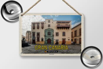 Panneau de voyage en étain, 18x12cm, Gran Canaria, espagne, Casa de Colon Muesum 2