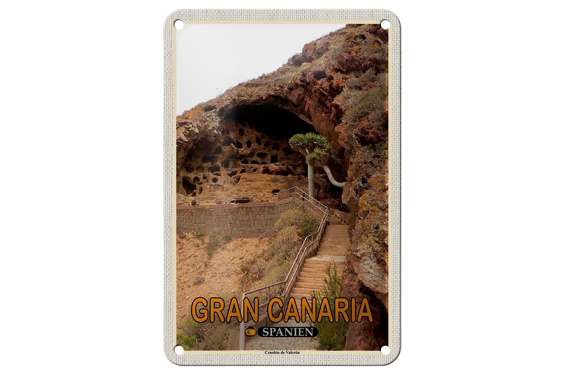 Cartel de chapa Viaje 12x18cm Gran Canaria España Cenobio de Valerón