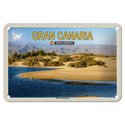 Cartel de chapa Viaje 18x12cm Gran Canaria España Dunas de Maspalomas