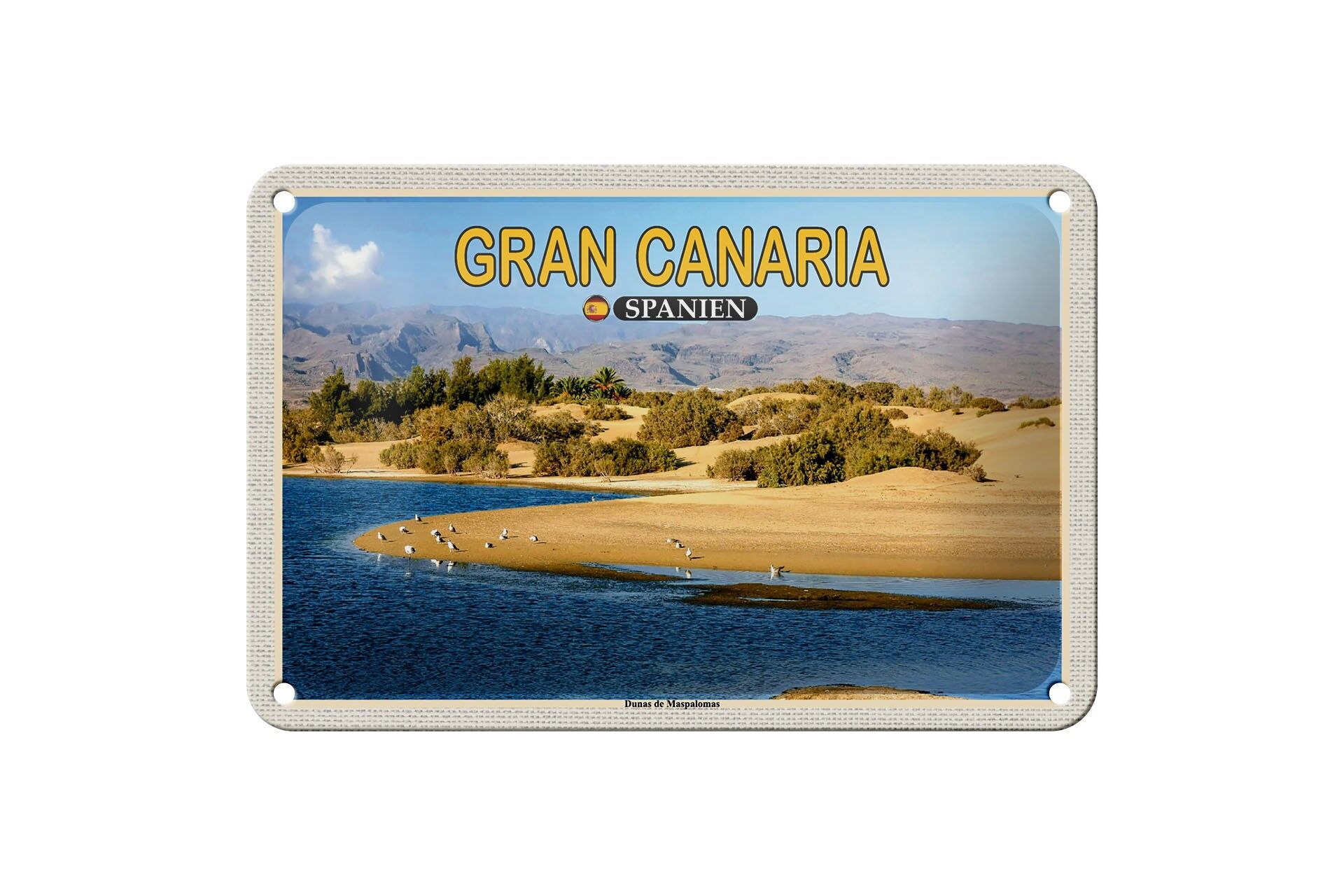 Blechschild Reise 18x12cm Gran Canaria Spanien Dunas de Maspalomas