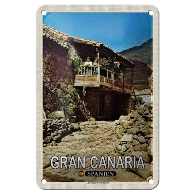 Blechschild Reise 12x18cm Gran Canaria Spanien Las Casas Veneguera