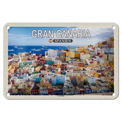 Cartel de chapa de viaje, decoración de la ciudad de Gran Canaria, España, Las Palmas, 18x12cm