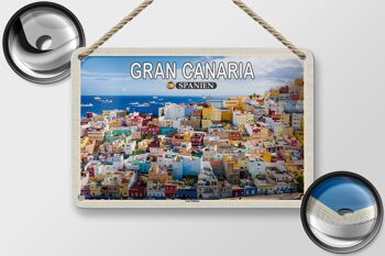 Panneau de voyage en étain 18x12cm, décoration de la ville de Gran Canaria, espagne, Las Palmas 2