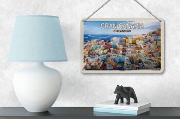 Panneau de voyage en étain 18x12cm, décoration de la ville de Gran Canaria, espagne, Las Palmas 4