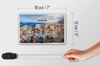 Panneau de voyage en étain 18x12cm, décoration de la ville de Gran Canaria, espagne, Las Palmas 5