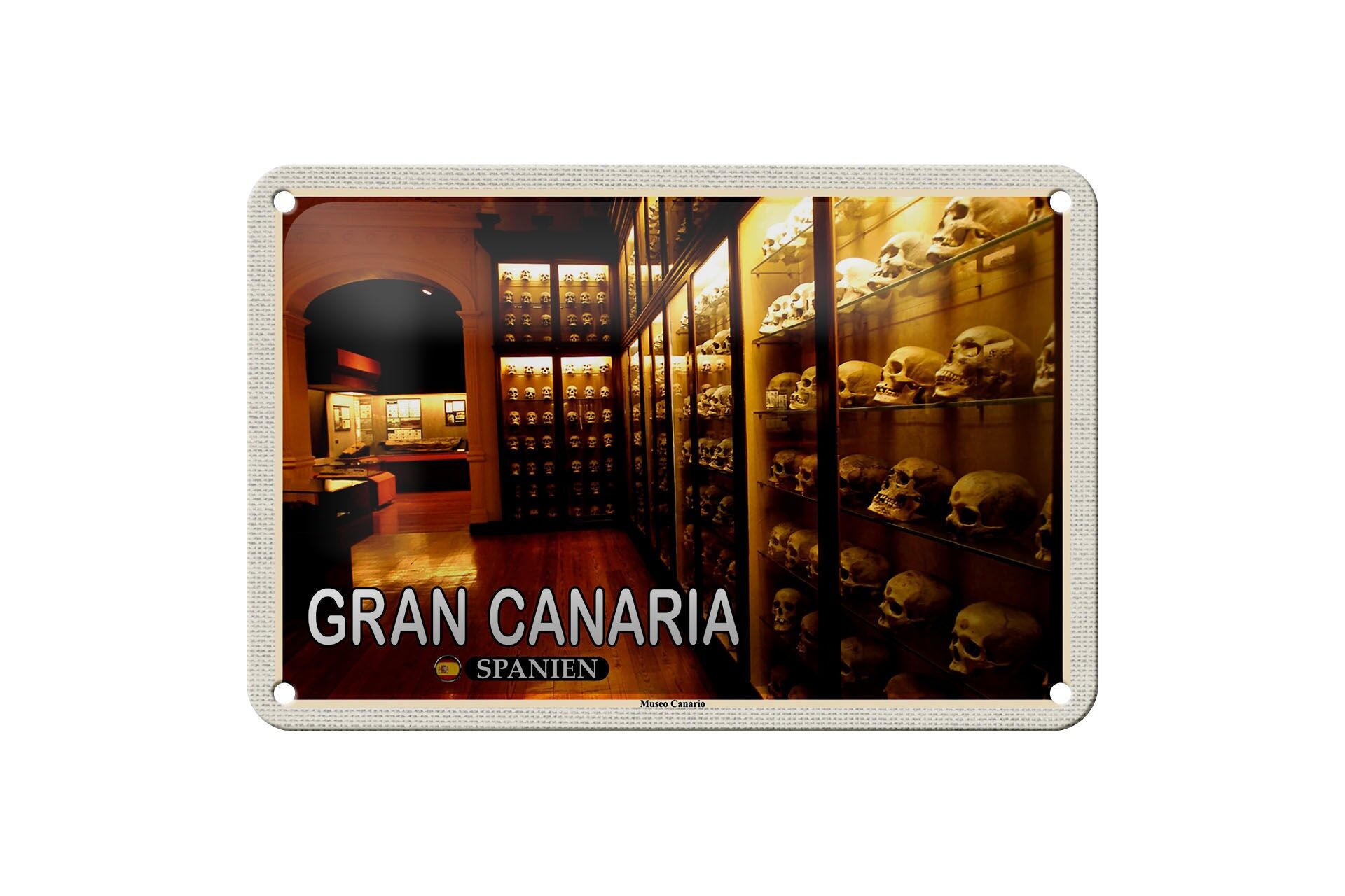 Cartel de chapa Viaje 18x12cm Gran Canaria España Museo Canario Museo