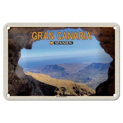 Cartel de chapa Travel 18x12cm Gran Canaria España Montaña Pico de Nieves