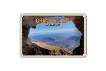 Panneau de voyage en étain, 18x12cm, Gran Canaria, espagne, montagne Pico de Nieves 1