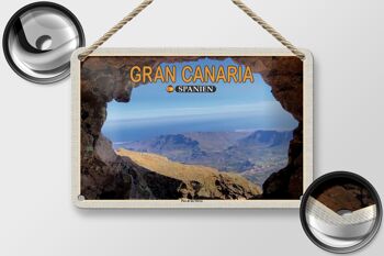 Panneau de voyage en étain, 18x12cm, Gran Canaria, espagne, montagne Pico de Nieves 2