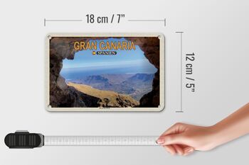 Panneau de voyage en étain, 18x12cm, Gran Canaria, espagne, montagne Pico de Nieves 5