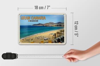 Panneau en étain voyage 18x12cm, Gran Canaria, espagne, Playa de las Canteras 5