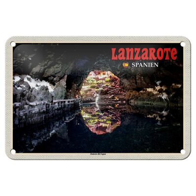 Cartel de chapa de viaje, 18x12cm, Lanzarote, España, cartel de Jameos del Agua