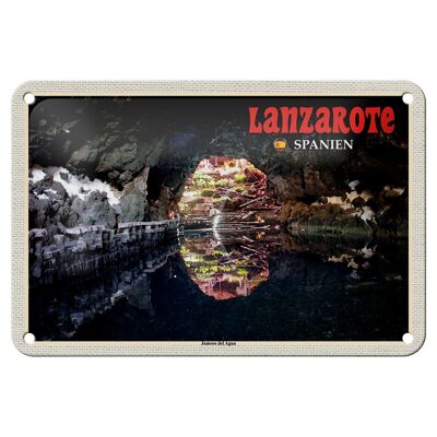 Blechschild Reise 18x12cm Lanzarote Spanien Jameos del Agua Schild