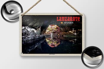 Panneau de voyage en étain, 18x12cm, Lanzarote, espagne, Jameos del Agua 2