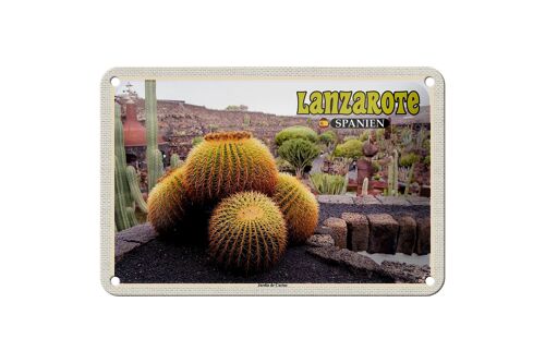 Blechschild Reise 18x12cm Lanzarote Spanien Jardin de Cactus Garten