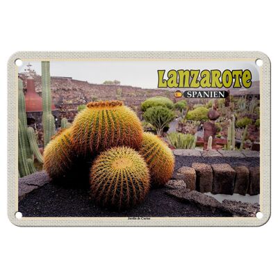 Cartel de chapa de viaje 18x12cm Lanzarote España Jardín de Cactus