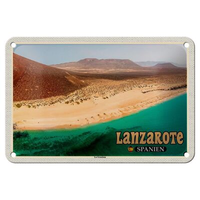 Cartel de chapa de viaje, 18x12cm, Lanzarote, España, isla de La Graciosa, decoración