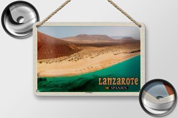 Panneau de voyage en étain, 18x12cm, Lanzarote, espagne, La Graciosa, décoration de l'île 2