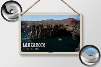 Signe en étain voyage 18x12cm, Lanzarote, espagne, côte de Los Hervideros 2