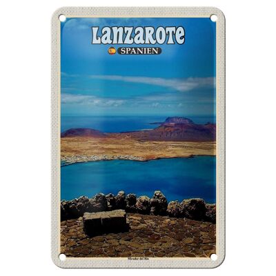 Cartel de chapa de viaje, 12x18cm, Lanzarote, España, Mirador del Rio