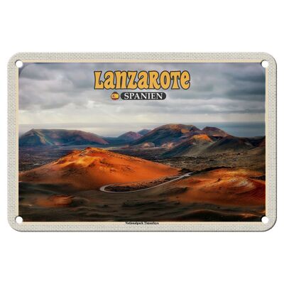 Targa in metallo da viaggio 18x12 cm Lanzarote Spagna Parco Nazionale Timanfaya