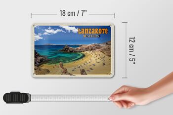 Signe en étain voyage 18x12cm, Lanzarote espagne Playa Blanca plage mer 5