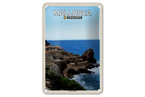 Blechschild Reise 12x18cm Mallorca Spanien Cala de Estellences Deko