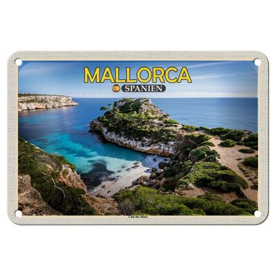 Cartel de chapa de viaje, decoración de la Bahía de Cala des Moro, Mallorca, España, 18x12cm