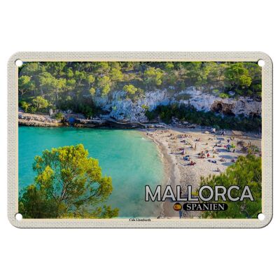 Targa in metallo da viaggio 18x12 cm Maiorca Spagna Cala Llombards Bay