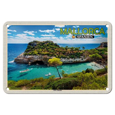 Cartel de chapa Travel 18x12cm Mallorca España Cala sAlmunia Bay