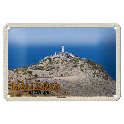 Cartel de chapa de viaje 18x12cm Mallorca España Cap Península de Formentor