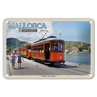 Targa in metallo da viaggio 18x12 cm Maiorca Spagna Isola Tram Tranvia