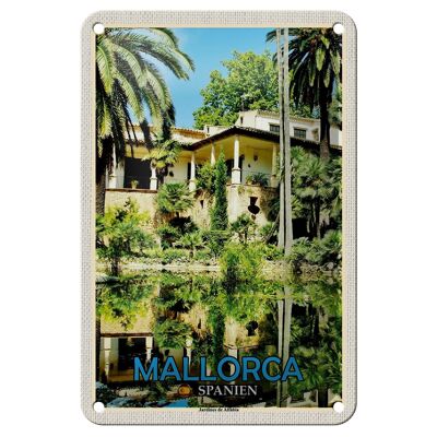 Blechschild Reise 12x18cm Mallorca Spanien Jardines de Alfabia Deko