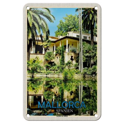 Tin Sign Travel 12x18cm Mallorca Spain Jardines de Alfabia Decoration