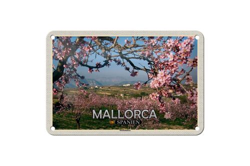 Blechschild Reise 18x12cm Mallorca Spanien Mandelblüten Deko Schild