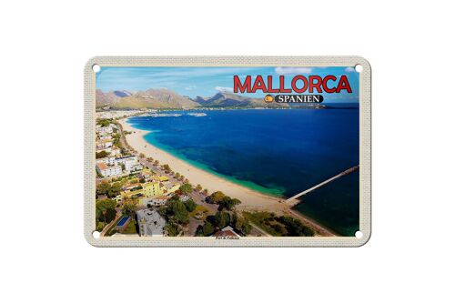 Blechschild Reise 18x12cm Mallorca Spanien Port de Pollenca Meer