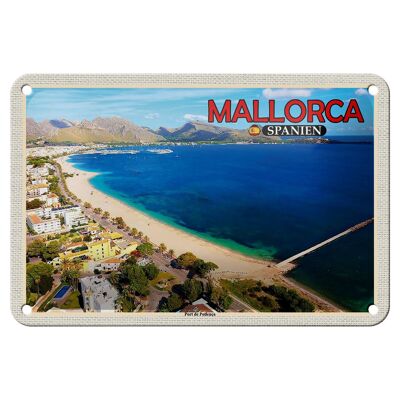 Blechschild Reise 18x12cm Mallorca Spanien Port de Pollenca Meer