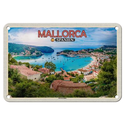 Targa in metallo da viaggio 18x12 cm Maiorca Spagna Port de Sóller vacanza