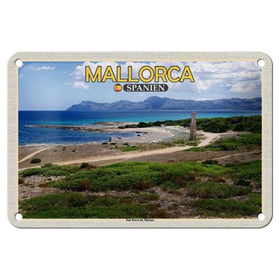 Cartel de chapa Travel 18x12cm Mallorca España Son Serra de Marina Mar