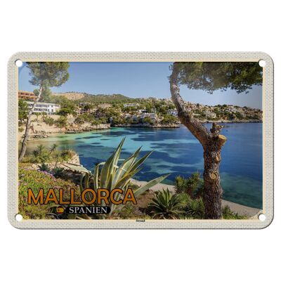 Targa in metallo da viaggio 18x12 cm Maiorca Spagna Spiaggia Mare Città di vacanza