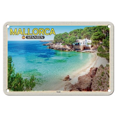 Targa in metallo da viaggio 18x12 cm Maiorca Spagna Spiaggia Mare Vacanza Segno