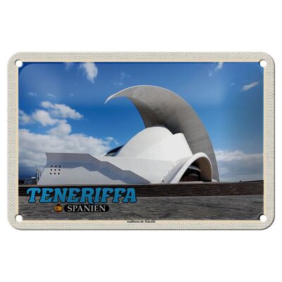Targa in metallo da viaggio 18x12 cm Tenerife Spagna Auditorio de Tenerife