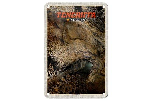 Blechschild Reise 12x18cm Teneriffa Spanien Cueva del Viento Höhle