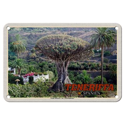 Cartel de chapa viaje 18x12cm Tenerife Drago Milenario-millennial