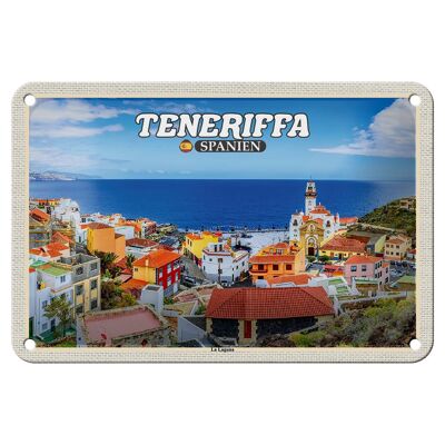 Targa in metallo da viaggio 18x12 cm Tenerife Spagna La Laguna Sea City
