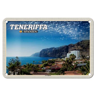 Targa in metallo da viaggio 18x12 cm Tenerife Spagna Scogliere di Los Gigantes